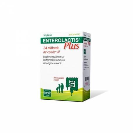 ENTEROLACTIS PLUS, 24 miliarde celule vii, 10 plicuri, SOFAR