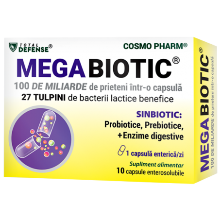 MEGA BIOTIC - probiotic, 100 miliarde UFC, 10 capsule, Cosmo Pharm