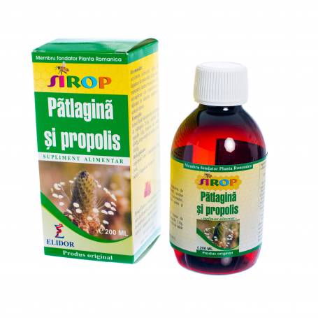 SIROP PATLAGINA SI PROPOLIS, 200 ml, Pontica Elidor