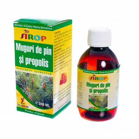 SIROP decongestionant MUGURI de PIN si PROPOLIS, 200 ml, Pontica Elidor