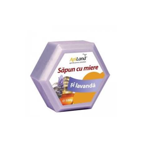 Sapun natural cu miere si lavanda, 100 g, Apiland