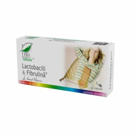 Lactobacili si fibrulina, cu rol in refacerea florei intestinale, 30 capsule, Medica - Pro Natura