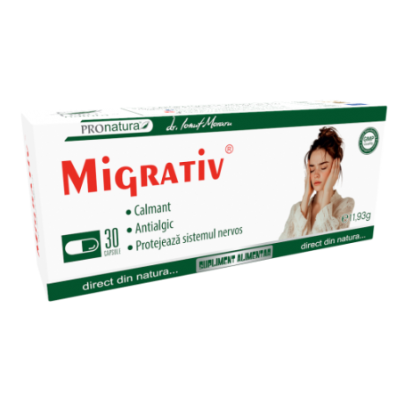 Migractiv, protejeaza sistemul nervos, 30 capsule, Medica - Pro Natura