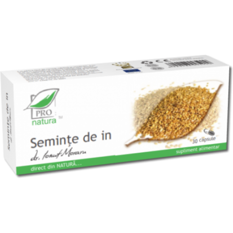 Seminte de In, 30 capsule, Medica - Pro Natura