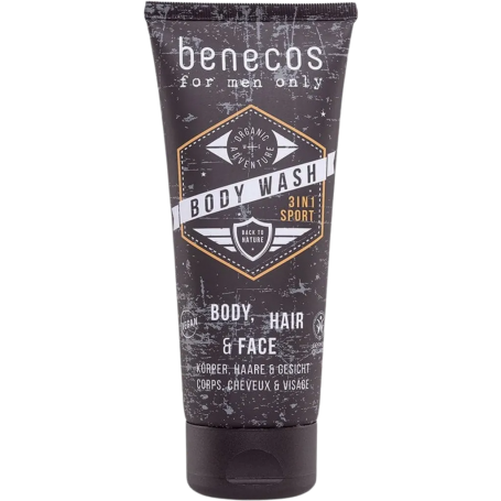 Gel de dus natural - 3 in 1 - Men - barbati - pentru corp, fata si par, eco-bio, 200 ml, Benecos