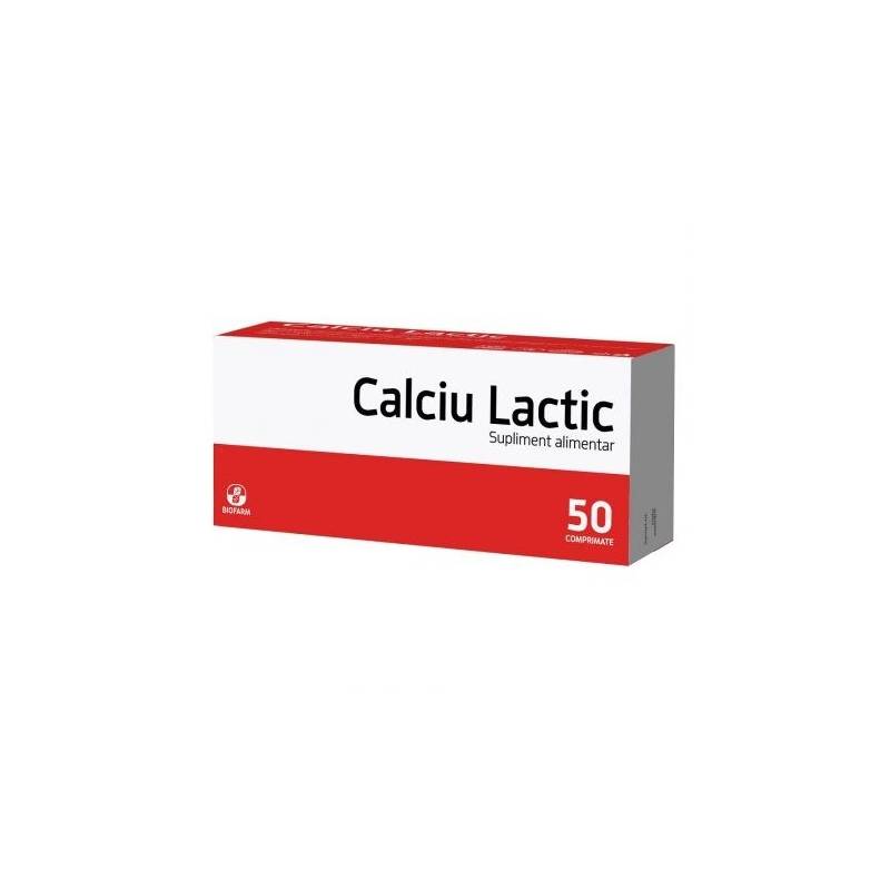 CALCIU LACTIC, 500 mg, 50 comprimate, BioFarm