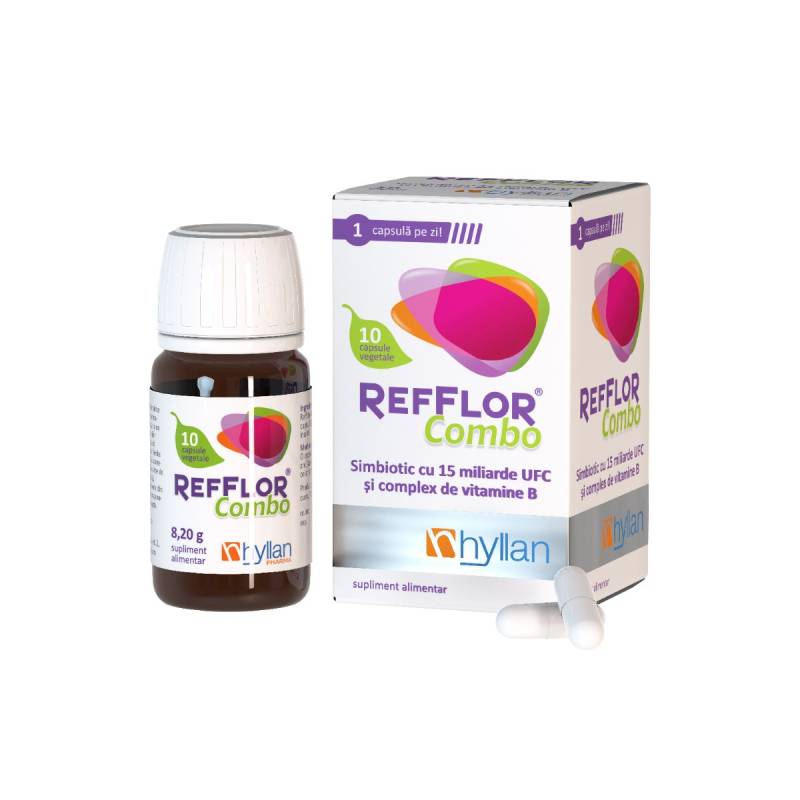 REFFLOR COMBO - probiotic si vitamine D, 10 capsule, Hyllan Pharma