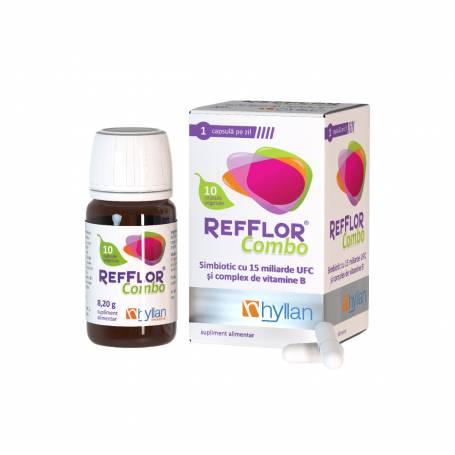 REFFLOR COMBO - probiotic si vitamine D, 10 capsule, Hyllan Pharma