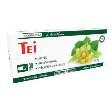 Tei capsule, cu rol in imbunatatirea respiratiei, 30 capsule, Medica - Pro Natura