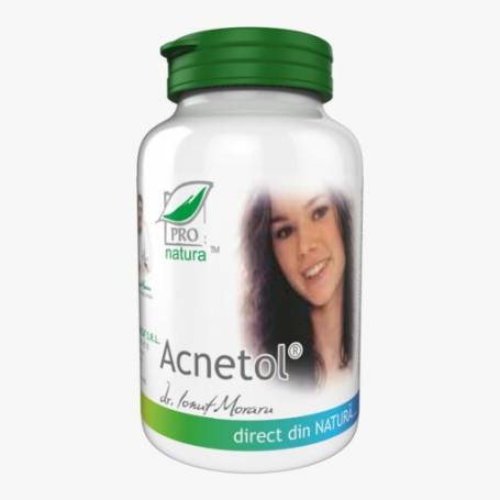 Acnetol, adjuvant in cazul infectiilor cutanate ale tenului, acnee, 60 capsule, Medica - Pro Natura