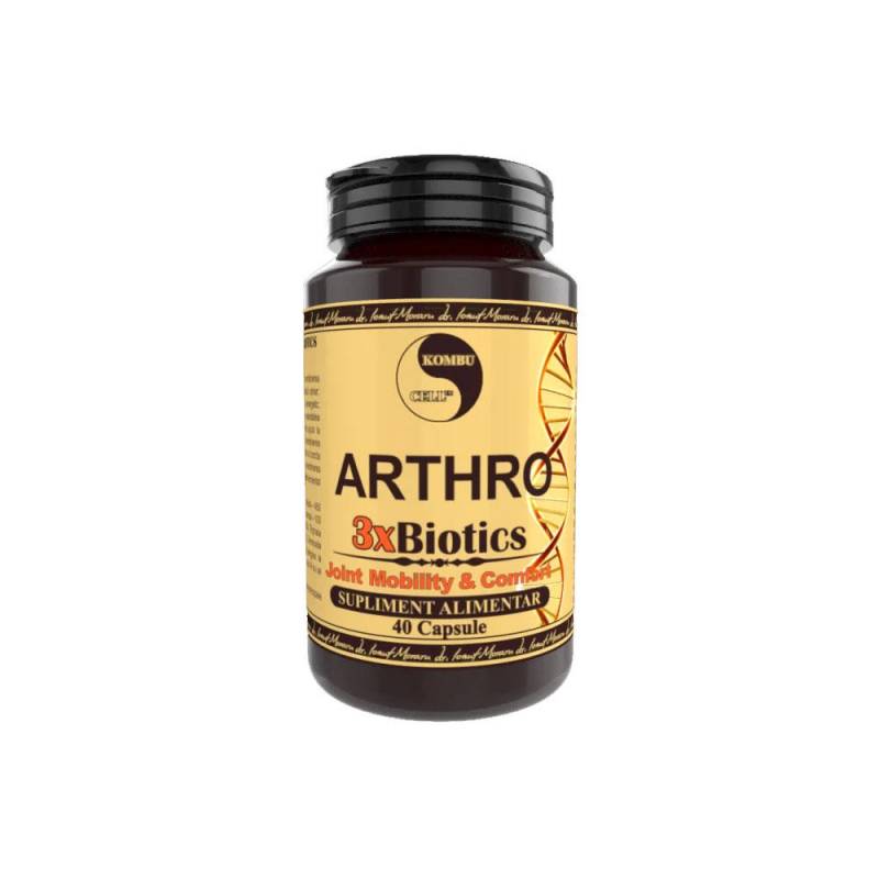 Arthro 3x Biotics, sustine sistemul osteo - articular, 40 capsule,