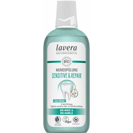 Apa de gura sensitive si reparare, cu menta si musetel, eco-bio, 400 ml, Lavera