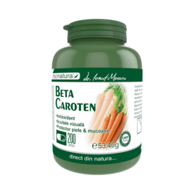 Beta Caroten, creste acuitatea vizuala, 200 capsule, Medica - Pro Natura