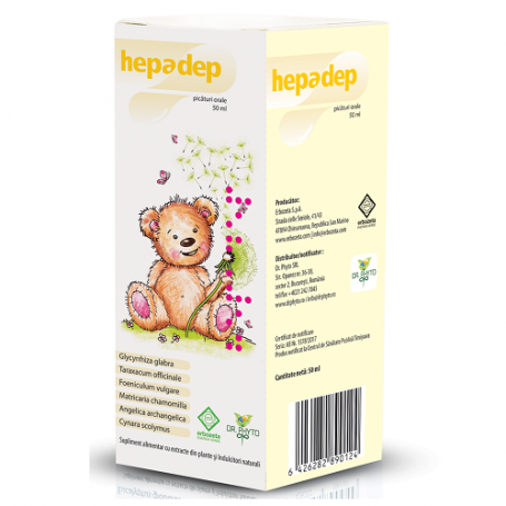 HEPADEP PICATURI ficat copii, + 6 luni, 50 ml, Dr. Phyto