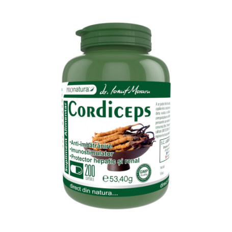 Cordiceps, cu rol imunostimulator,  200 capsule, Medica - Pro Natura