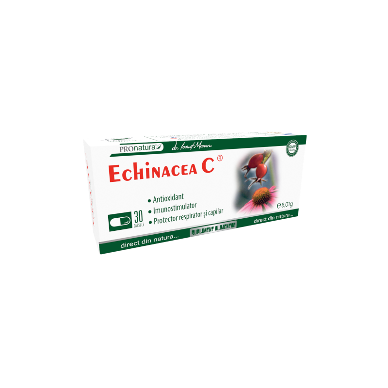 Echinaceea C, sprijina imunitatea, 30 capsule, Medica - Pro Natura