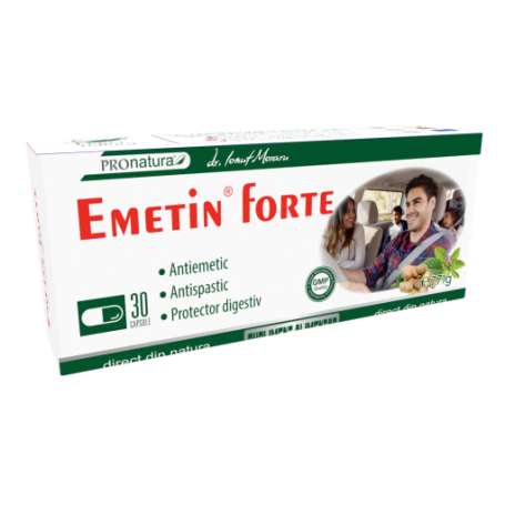 Emetin Forte, adjuvant in stari de greata si balonare, 30 capsule, Medica - Pro Natura