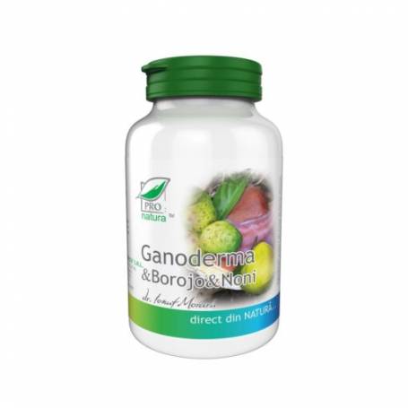 Ganoderma, Borojo si Noni, complex de 3 plante, 60 capsule, Medica - Pro Natura