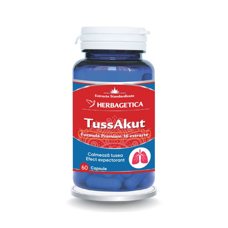 TUSSAKUT, calmeaza tusea, usureaza expectoratia, 60 capsule,