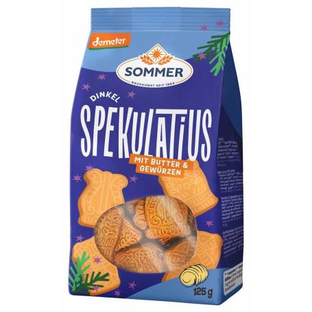 Biscuiti Spekulatius din grau spelta cu unt si mirodenii, eco-bio si demeter,125 g, Sommer