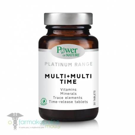 MULTI + MULTI TIME, Vitamine - Minerale - Oligoelemente, 30 tablete eliberare prelungita, Power of Nature - Platinium