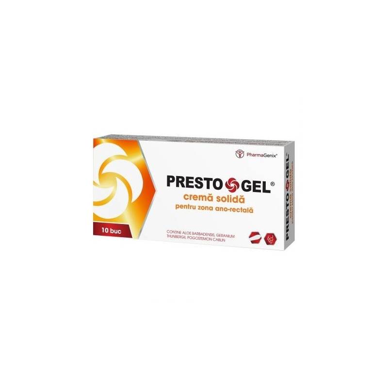 Prestogel - hemoroizi, crema solida - supozitoare, 10 bucati,