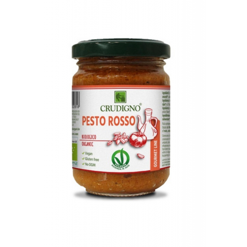 Pesto rosu, eco-bio, 130 g, Crudigno