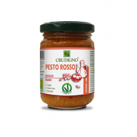 Pesto rosu, eco-bio, 130 g, Crudigno