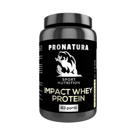 Impact Whey Protein Vanilie, Proteine din Zer cu aroma de vanilie, 1,3 Kg, Medica - Pro Natura