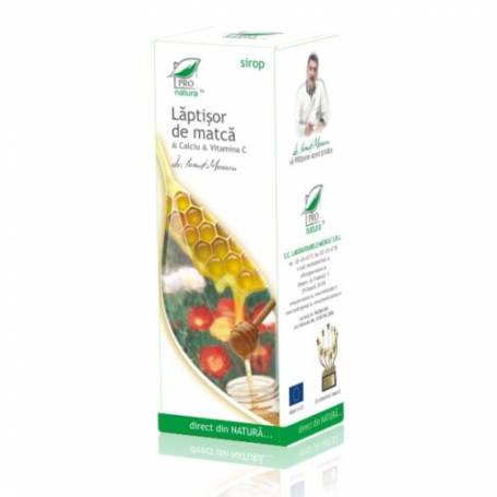 Sirop cu Laptisor de matca, Calciu si Vitamina C, 100 ml, Medica - Pro Natura