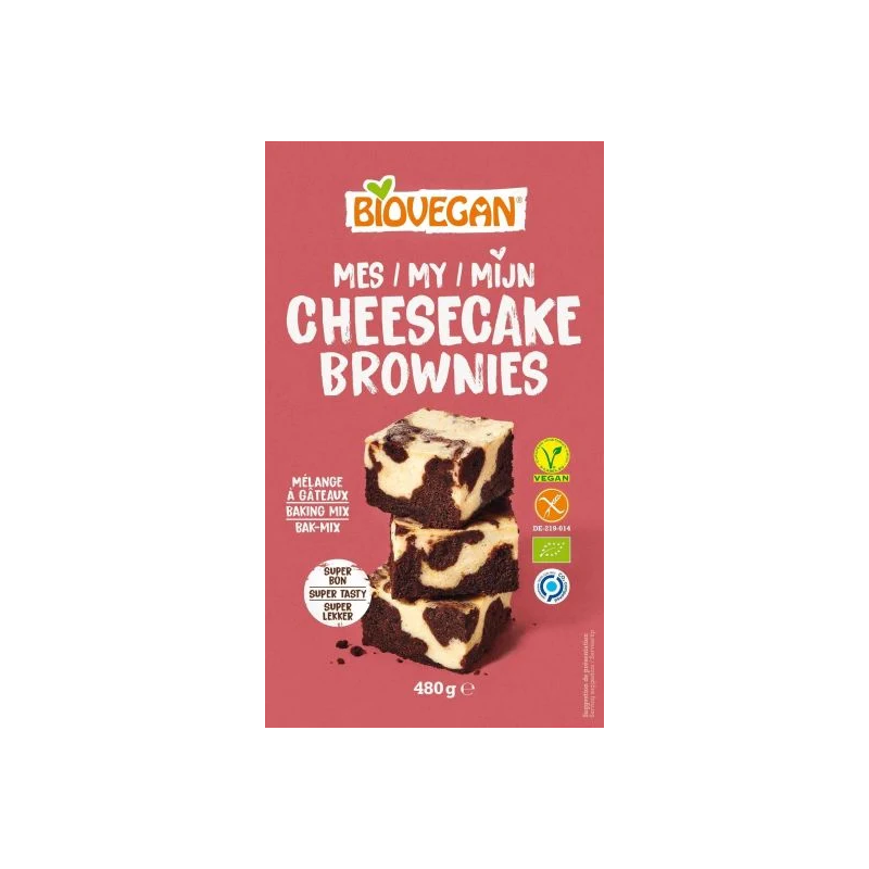 Mix pentru cheesecake brownies, fara gluten, eco-bio, 480g, Biovegan