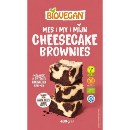 Mix pentru cheesecake brownies, fara gluten, eco-bio, 480g, Biovegan