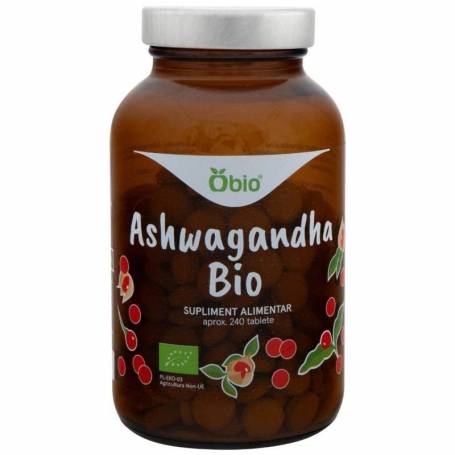 Ashwagandha, eco-bio, 240 tablete (120g), Obio