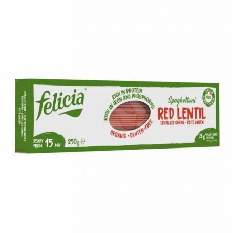 Spaghetti din linte rosie, fara gluten, eco-bio, 250 g, Felicia