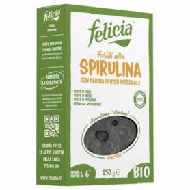 Fusilli din orez integral, fara gluten, cu spirulina, eco-bio, 250 g, Felicia