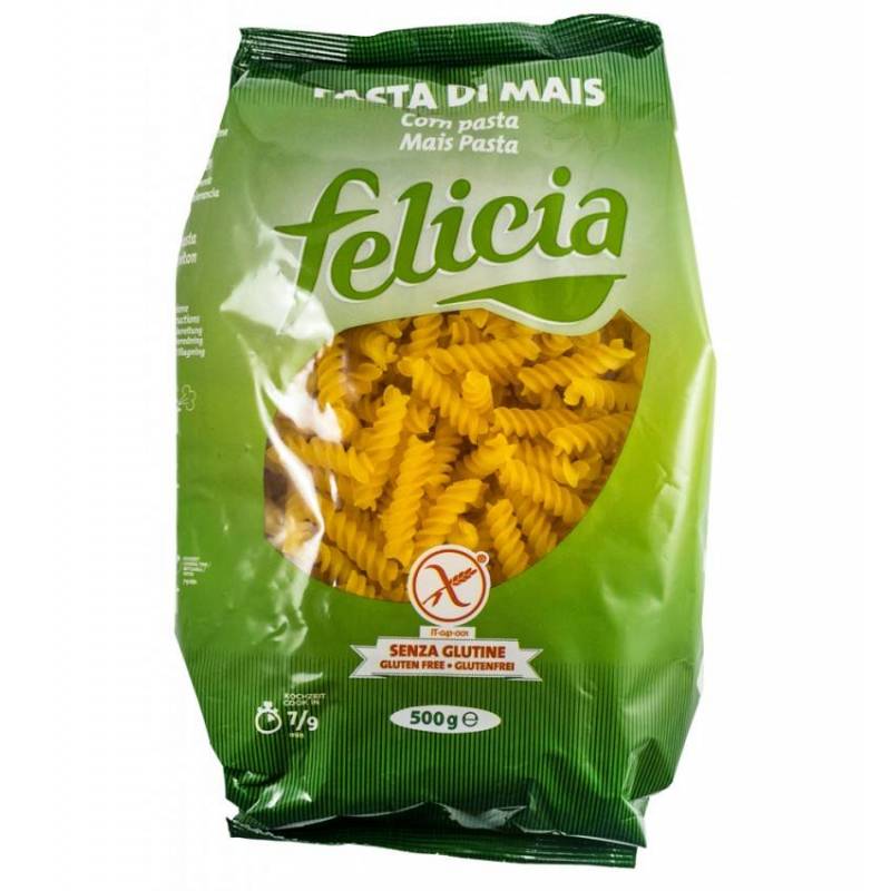 Fusilli din faina de malai, fara gluten, 500 g, Felicia