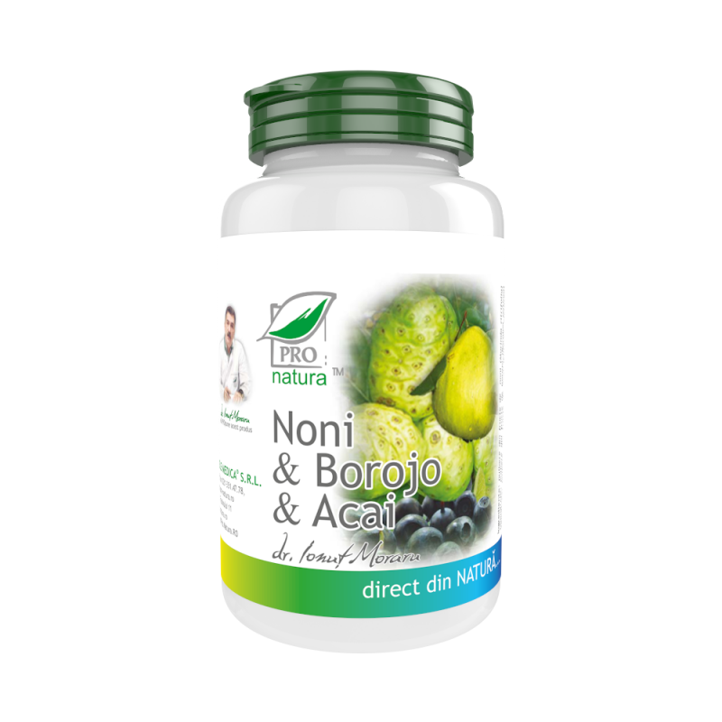 Noni, Borojo si Acai, ajuta la regenerarea tesuturilor, 60 capsule,