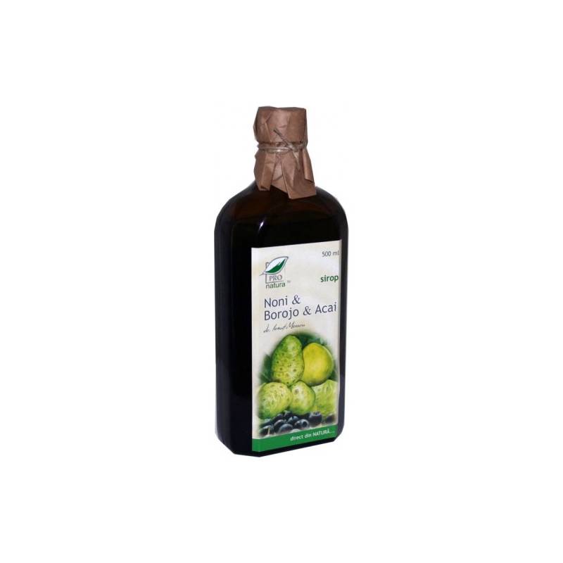 Noni, Borojo si Acai sirop, cu efecte imunostimulatoare, 500 ml,