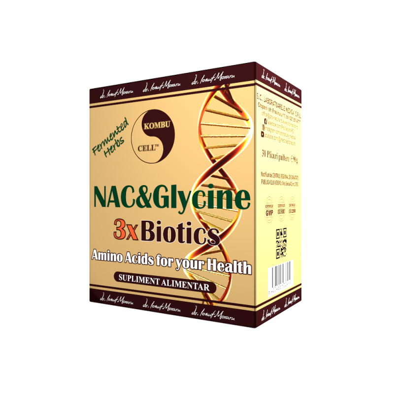 Nac si Glycine 3x Biotics, cu efect antioxidant, 30 plicuri, Medica