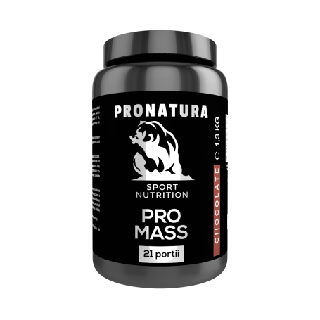 Pro Mass cu ciocolata, pulbere proteica, 21 p, 1.3 Kg, Medica - Pro Natura