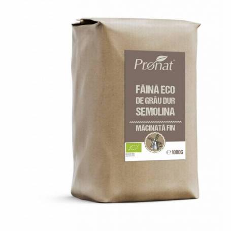 Faina de grau dur Semolina macinata fin, eco-bio, 1 kg, Pronat