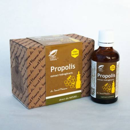 Propolis Extract Hidrogliceric, fara alcool, 50 ml, Medica - Pro Natura