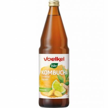 Bautura Kombucha cu limete si ghimbir, eco-bio, 750 ml, Voelkel