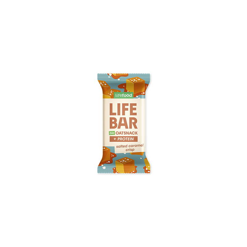 Baton proteic de ovaz cu caramel sarat, eco-bio, 40 g, Lifebar