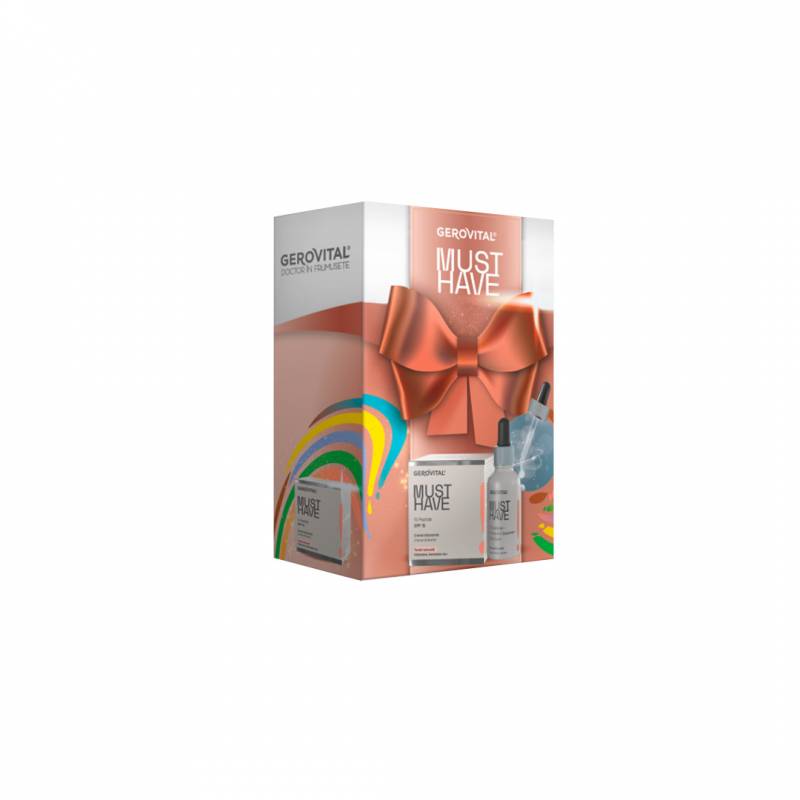 Set cadou Ser contur ochi + Crema hidratanta Spf 15, Gerovital Must