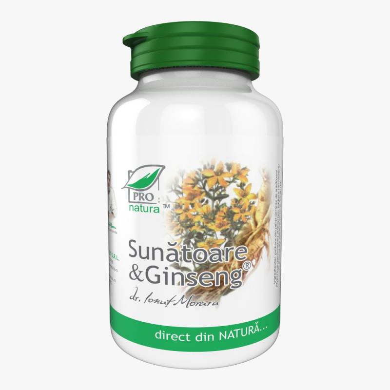 Sunatoare si Ginseng, adjuvant in starile depresive, 150 capsule,