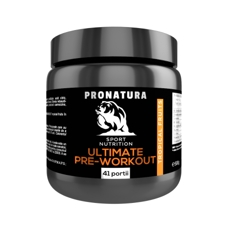 Ultimate Pre-Workout cu aroma de fructe tropicale, 500 g, Medica - Pro Natura