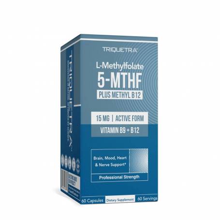 Triquetra L-methylfolate 5-MTHF, forma Bioactiva a Acidului Folic, 60 capsule, GNC