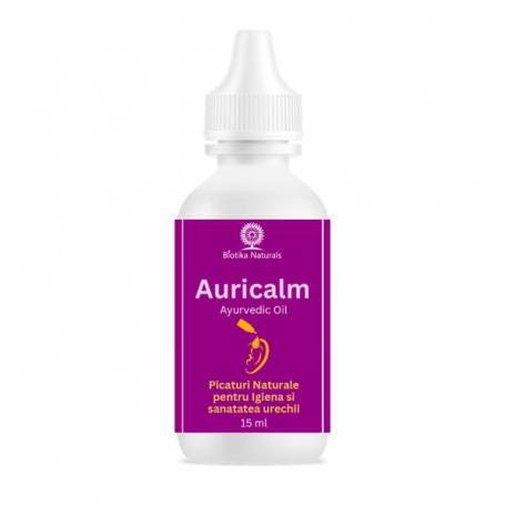 Auricalm - picaturi naturale, ayurvedice pentru igiena si sanatatea urechii - 15 ml, Biotika Naturals