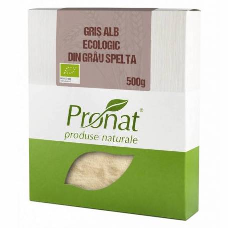 Gris alb din grau spelta, eco-bio, 500 g, Pronat